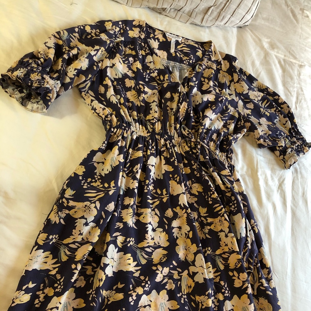 Floral Navy and Cream Dress